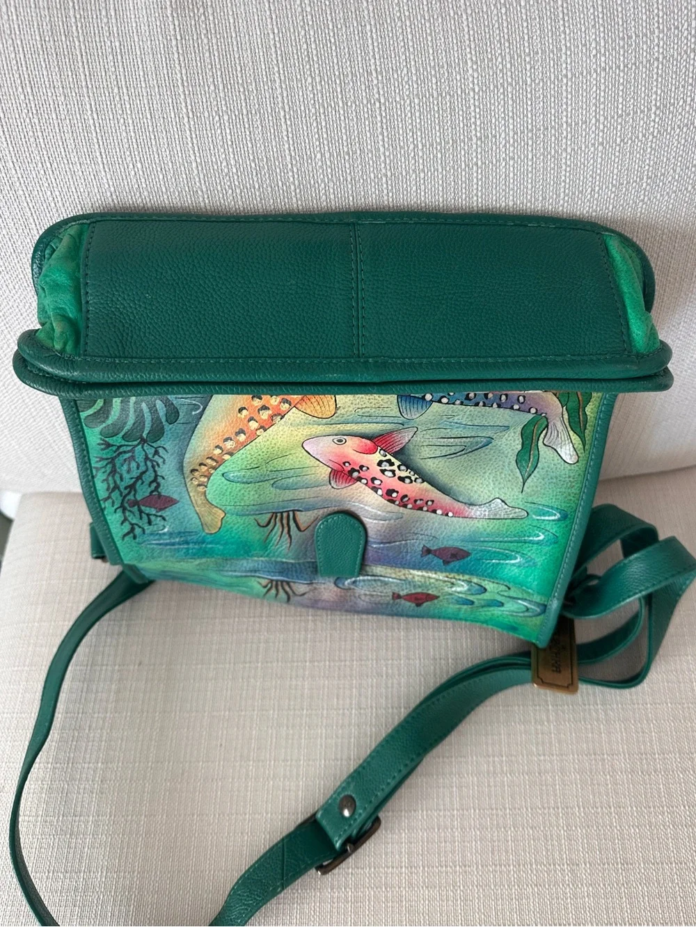 Anuschka Bags | Hand-Painted Koi Crossbody Bag